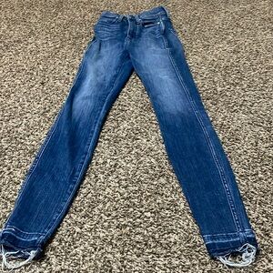 AYR Jeans The Riser Skinny High Waist Denim Stretch Blue Faded Medium Wash 32